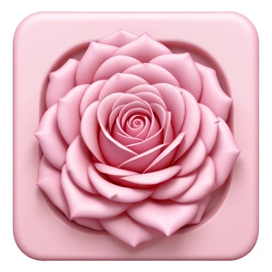 Create a 3D ultra detailed light pink colored square shaped rose border sticker