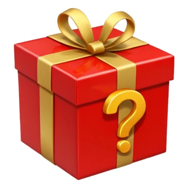 gift box with a question mark inside, apple style emoji sticker