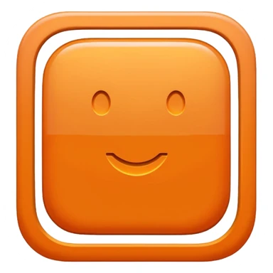 make me an emoji of the letter E from etsy no background high def orange square witha white E in the center with a times new roman looking font sticker