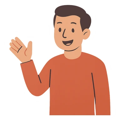 flat toon style man gesturing sticker