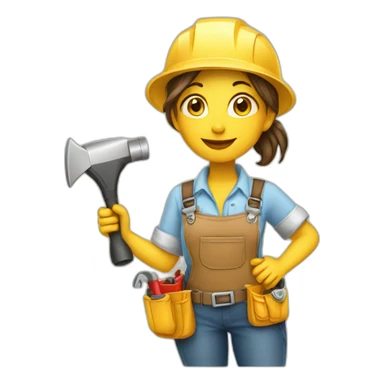 expert standing handyman girl sticker