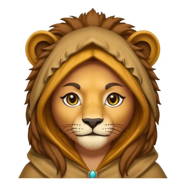 Hooded lion woman  sticker