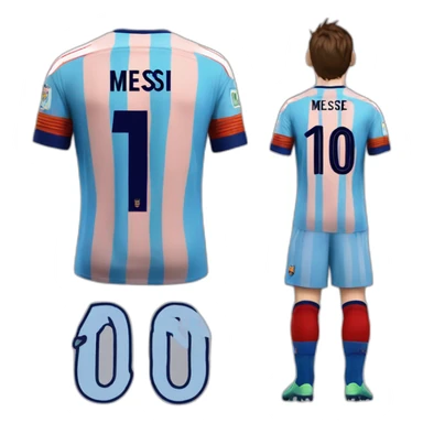 Back of Lionel Messi Jersey with number 10 sticker
