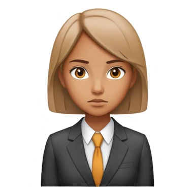 Girl with tan skin, thin, lawyer sticker