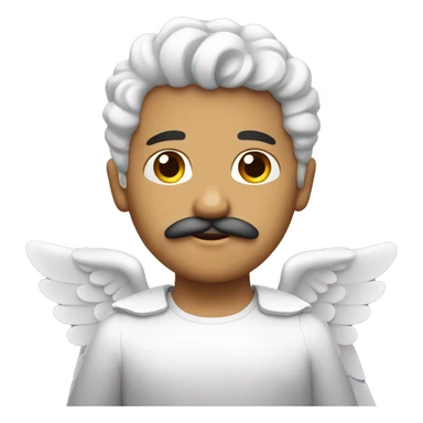 latino angel with mustache sticker