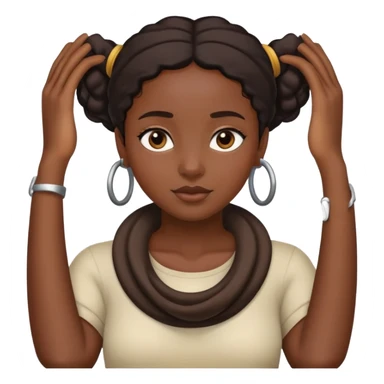 Black girl with hands around her neck sticker