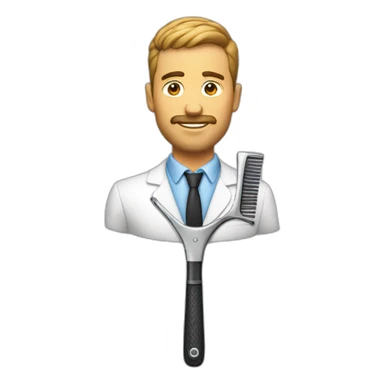 man barber crutch sticker