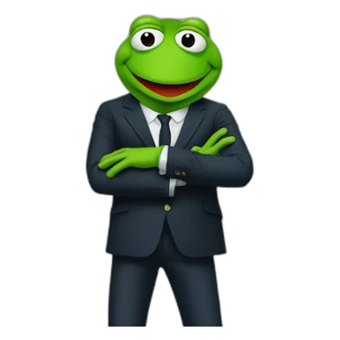 Emmanuel Macron as Kermit the frog sticker