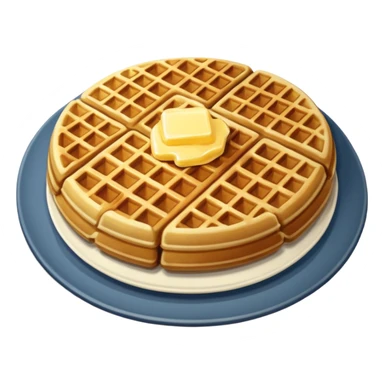 create a waffle on a plate with butter emoji sticker