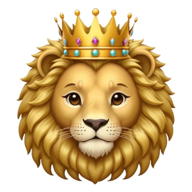 cute lion head with crown on top sticker