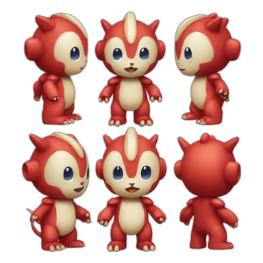 red baby Digimon creature sticker