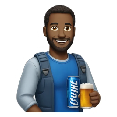 man with bud light sticker