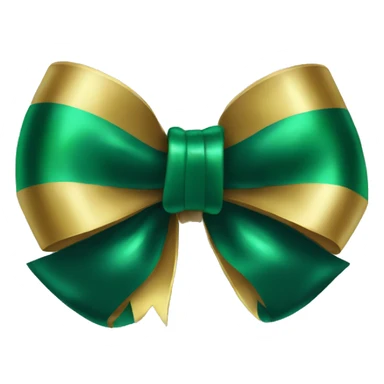 Emerald green and gold bow sticker