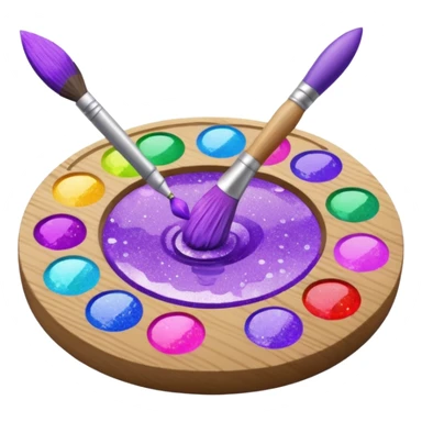 glitter purple art pincel pallet sticker