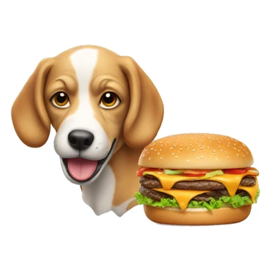 Dog eating burger  sticker