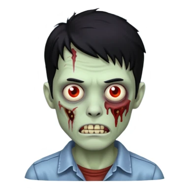 Zombie masculino com cabelo preto  sticker