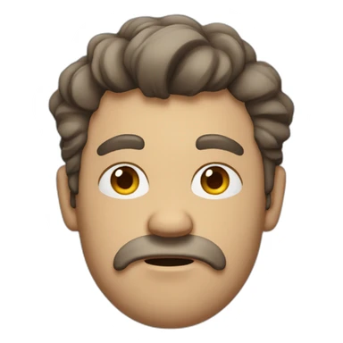 grumpy Man with medium curl brown hair without moustache sticker