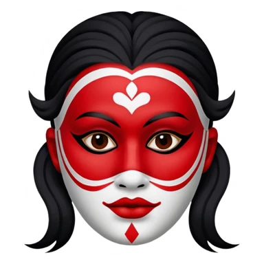 Painted Face, Mask painted red, white, and black patterns.
 sticker