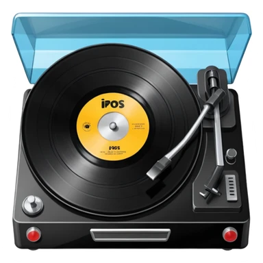 A hi-fi record player spinning sticker