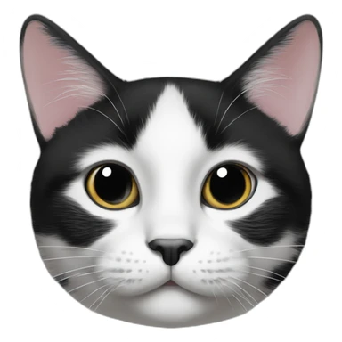 Black and white cat with black spot on nose sticker