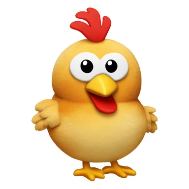 Round plush chicken toy sticker