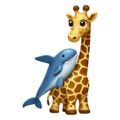 giraffe with a whale stuffed animal sticker