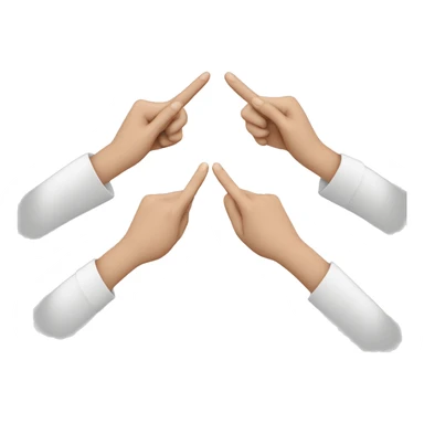 2 hands making triangle with tumbs againt each other and index fingers touching sticker