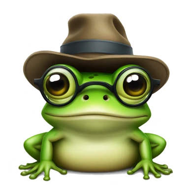 frog with glasses and hat sticker