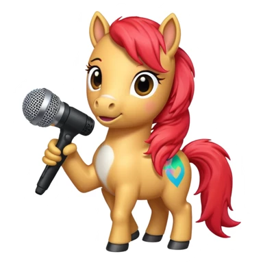 pony with microphone sticker