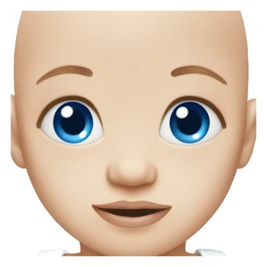 bald baby with blue eyes sticker