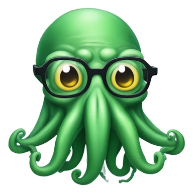 Sarcastic Cthulhu  with glasses sticker