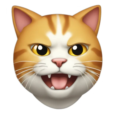 an angry cat is eating fish sticker