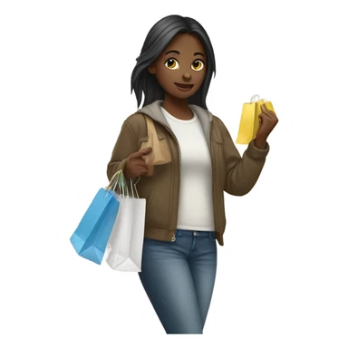 Girl white skin shopping sticker