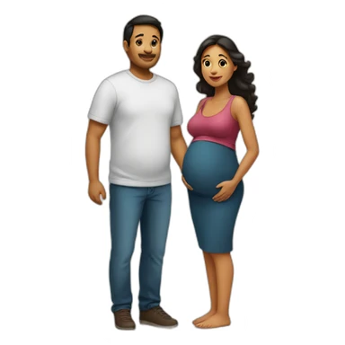 Latin Pregnant woman and husband in Canada sticker