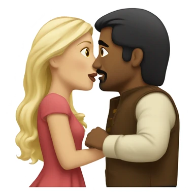 Blonde kissing mexican dark-haired man sticker