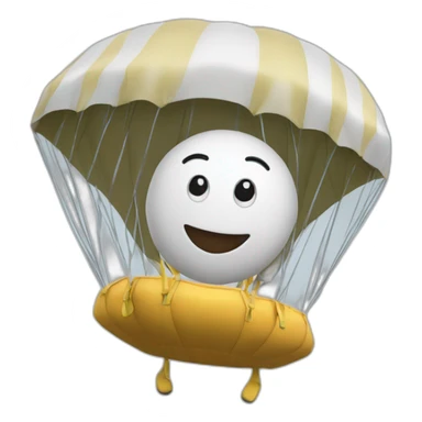 Un caca qui fait du saut en parachute sticker