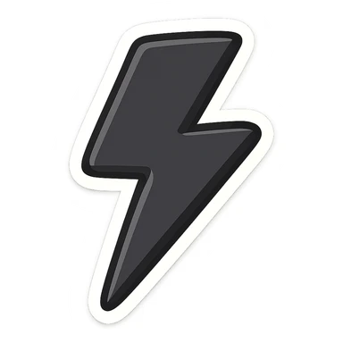 simple black lightning bolt sticker