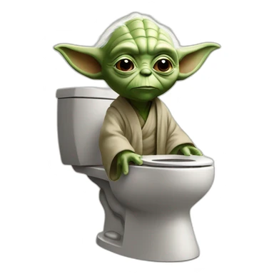 yoda on toilet sticker