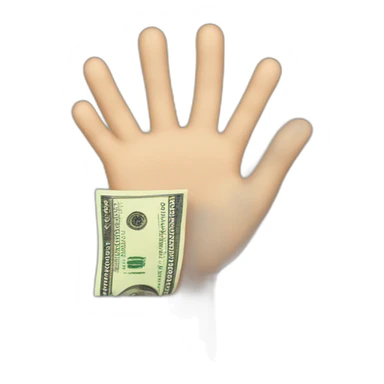 hand bring money sticker