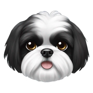 Black and white Shih Tzu with a black head ￼ sticker
