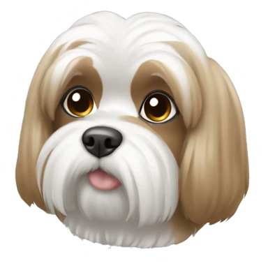 White and light brown shitzu sticker