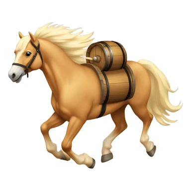 Palomino horse running around a barrel sticker