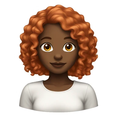 black girl with copper curly shoulder length hair sticker