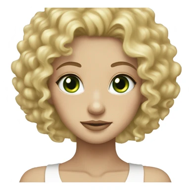 green eyed blonde curly white skin girl sticker