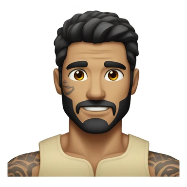 Muscular tattooed man with dark hair and dark eyes  sticker