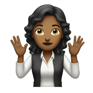 Women with her hands up in defense  sticker