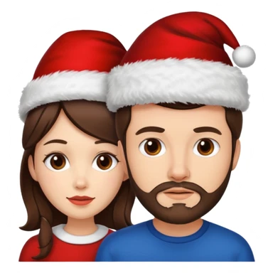 SCOTTISH MAN WITH STUBBLE AND BRUNETTE WOMAN WITH XMAS HAT sticker