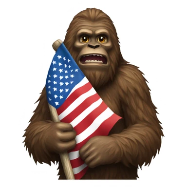 Sasquatch with an American flag sticker