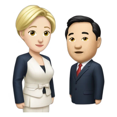 Le Pen et Xi Jiping sticker