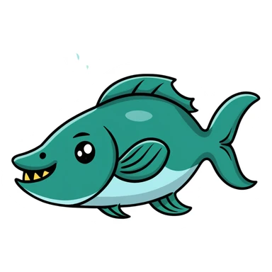 Piranha dog sticker